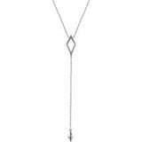 14K White Geometric Y 16-18" Necklace - Siddiqui Jewelers