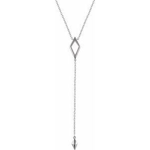 14K White Geometric Y 16-18" Necklace - Siddiqui Jewelers