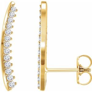 14K Yellow 1/3 CTW Diamond Ear Climbers - Siddiqui Jewelers