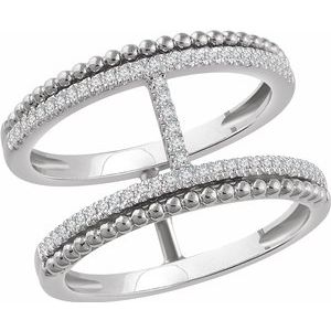 14K White 1/5 CTW Diamond Negative Space Ring - Siddiqui Jewelers