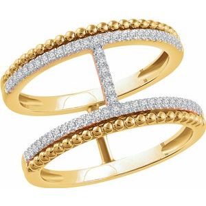 14K Yellow 1/5 CTW Diamond Negative Space Ring - Siddiqui Jewelers