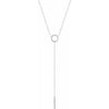 14K White Circle & Bar "Y" 16-18" Necklace - Siddiqui Jewelers