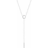 14K White Circle & Bar "Y" 16-18" Necklace - Siddiqui Jewelers