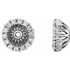 14K White 1/6 CTW Diamond Earring Jackets with 4.1 mm ID - Siddiqui Jewelers