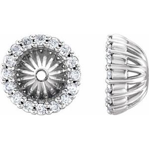 14K White 1/6 CTW Diamond Earring Jackets with 4.6 mm ID - Siddiqui Jewelers