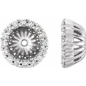 14K White 1/6 CTW Diamond Earring Jackets with 5.1 mm ID - Siddiqui Jewelers