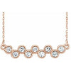 14K Rose 1/2 CTW Diamond Bezel-Set Bar 16-18" Necklace - Siddiqui Jewelers