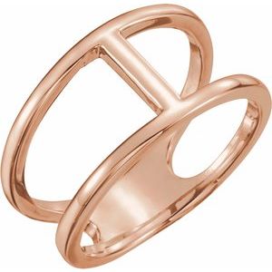 14K Rose 11.3 mm Negative Space Ring - Siddiqui Jewelers