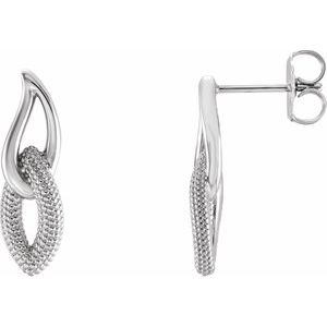 Sterling Silver Beaded Drop Earrings - Siddiqui Jewelers