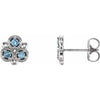 14K White Aquamarine Three-Stone Earrings - Siddiqui Jewelers