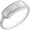 Sterling Silver 15x6 mm Rectangle Beaded Signet Ring - Siddiqui Jewelers