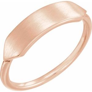 14K Rose 19.7x5 mm Geometric Signet Ring-Siddiqui Jewelers