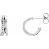 14K White Beaded Hoop Earrings - Siddiqui Jewelers