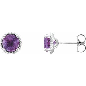 Sterling Silver Amethyst Rope Earrings - Siddiqui Jewelers