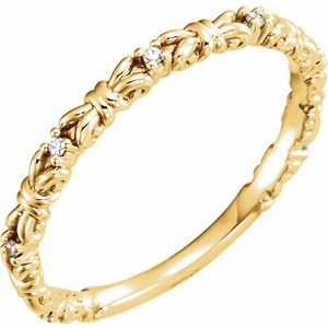 14K Yellow .04 CTW Diamond Stackable Ring - Siddiqui Jewelers