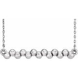 Sterling Silver Beaded Bar 16-18" Necklace - Siddiqui Jewelers