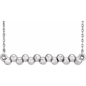 Sterling Silver Beaded Bar 16-18" Necklace - Siddiqui Jewelers