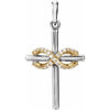 14K White & Yellow .06 CTW Diamond Infinity-Inspired Cross Pendant - Siddiqui Jewelers
