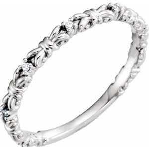 14K White .04 CTW Diamond Stackable Ring - Siddiqui Jewelers