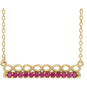 14K Yellow Ruby Infinity-Inspired Bar 16" Necklace - Siddiqui Jewelers