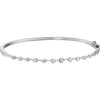 14K White 1 CTW Diamond Bangle Bracelet - Siddiqui Jewelers