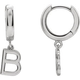 14K White Initial B Earring - Siddiqui Jewelers