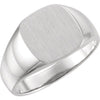 14K White 12 mm Square Signet Ring - Siddiqui Jewelers