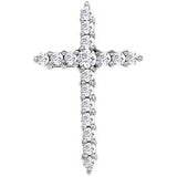 14K White Diamond Cross Pendant - Siddiqui Jewelers