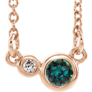 14K Rose Alexandrite & .02 CTW Diamond 18" Necklace - Siddiqui Jewelers