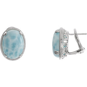 Larimar Earrings - Siddiqui Jewelers