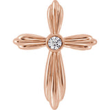 14K Rose .06 CTW Diamond Cross Pendant - Siddiqui Jewelers