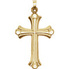 14K Yellow 40.7x22.7 mm Hollow Cross Pendant - Siddiqui Jewelers