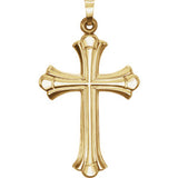 14K Yellow 40.7x22.7 mm Hollow Cross Pendant - Siddiqui Jewelers