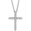 14K White 17.8x12.9 mm 3/8 CTW Diamond Cross 16-18" Necklace - Siddiqui Jewelers