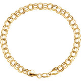14K Yellow 7.9 mm Double Link Charm 7.25" Bracelet - Siddiqui Jewelers