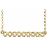 14K Yellow Circle Bar 16"-18" Necklace - Siddiqui Jewelers