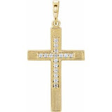 14K Yellow .08 CTW Diamond Cross Pendant - Siddiqui Jewelers