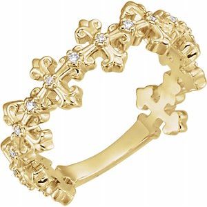 14K Yellow .06 CTW Diamond Cross Ring - Siddiqui Jewelers