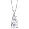 14K White Created White Sapphire & .02 CTW Diamond 18" Necklace - Siddiqui Jewelers