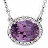 14K White Amethyst & .05 CTW Diamond 16.5" Necklace - Siddiqui Jewelers