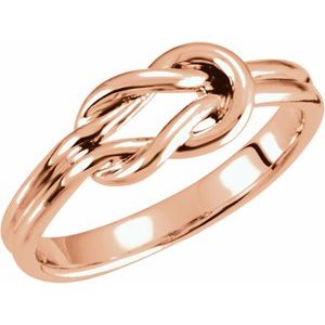 14K Rose 6 mm Knot Ring - Siddiqui Jewelers