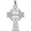 14K White Celtic-Inspired Cross Pendant  -Siddiqui Jewelers