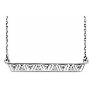 Sterling Silver Triangle Bar 16-18" Necklace - Siddiqui Jewelers