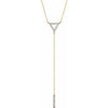 14K Yellow 1/6 CTW Diamond Triangle & Bar Y 16-18" Necklace - Siddiqui Jewelers