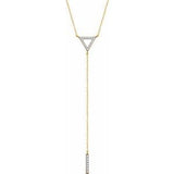 14K Yellow 1/6 CTW Diamond Triangle & Bar Y 16-18" Necklace - Siddiqui Jewelers