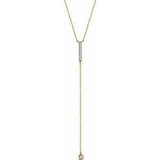 14K Yellow 1/8 CTW Diamond Bar Y 16-18" Necklace - Siddiqui Jewelers