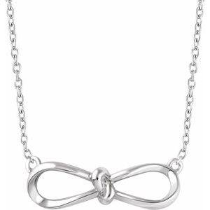 Sterling Silver Bow 18" Necklace - Siddiqui Jewelers