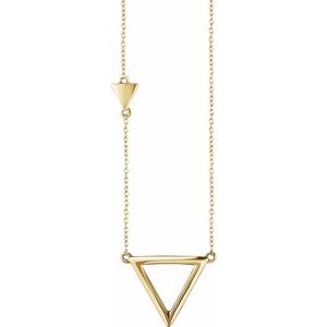 14K Yellow Triangle 18" Necklace - Siddiqui Jewelers
