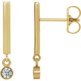 14K Yellow 1/8 CTW Diamond Dangle Earrings - Siddiqui Jewelers