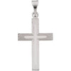 14K White 18x12 mm Cross Pendant with Design - Siddiqui Jewelers